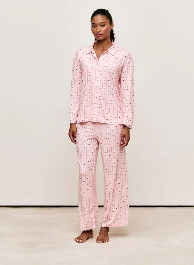 UNDIZ Patterned jersey pyjama set